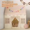 Senodeer Kids Play Tent Indoor: with Brown Checkered, Mat, Rainbow Tissue Garland, Star Lights - Girl Tent Indoor Playhouse for Girls Kids Toys for Boy Girl Birthday Gift for Kids view 4