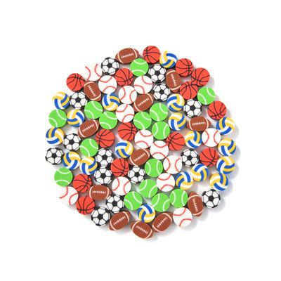 300 PCS Mini Fun Balls Erasers for Kids Bulk,Cute Assorted Novelty Pencil Erasers Desk Pets for Kids Party Favors School Student Prizes Gift (300Ball)