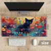 Tabletop Card Playmat with Magic Zones, 24 x 14 inches Stitched TCG Card Play Mat Commander Board Game Mats Smooth Rubber Surface Battle Game Desk Mat, Sugar Cat view 2