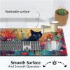 Tabletop Card Playmat with Magic Zones, 24 x 14 inches Stitched TCG Card Play Mat Commander Board Game Mats Smooth Rubber Surface Battle Game Desk Mat, Sugar Cat view 3