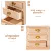 2pcs Mini Wooden Nightstands for Dollhouse | 1:12 Scale Bedside Table Model | Khaki Furniture for Decoration | Small Night Stand Set for Bedroom | Smooth Surface, Realistic Design view 4