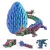 EXQDYNM 3D Printed Dragon Egg Toy 12" Crystal Articulated Dragon with Eyes Decor Collectible view 3