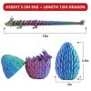 EXQDYNM 3D Printed Dragon Egg Toy 12" Crystal Articulated Dragon with Eyes Decor Collectible view 4