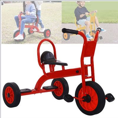 RNQZ Kids Tricycle for Toddlers Ages 2-6, Children's Tricycle Outdoor Play Equipment and Kindergarten,Toddler Bike Rubber Tires Can Bear 200lb,Red