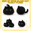 Auspicious beginning 19'' Black Cat Plush 5PCS Cat Family PlushToys,Cute Black Cat Mommy Cat with 4 Baby Kittens Cat Plushies for Kids, Kawaii Birthday Gifts for Kids Boys Girls view 2