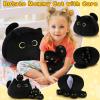 Auspicious beginning 19'' Black Cat Plush 5PCS Cat Family PlushToys,Cute Black Cat Mommy Cat with 4 Baby Kittens Cat Plushies for Kids, Kawaii Birthday Gifts for Kids Boys Girls view 3