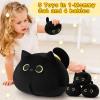 Auspicious beginning 19'' Black Cat Plush 5PCS Cat Family PlushToys,Cute Black Cat Mommy Cat with 4 Baby Kittens Cat Plushies for Kids, Kawaii Birthday Gifts for Kids Boys Girls view 4
