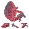 EXQDYNM 3D Printed Dragon Egg Toy 12" Crystal Articulated Dragon with Eyes Decor Collectible view 3