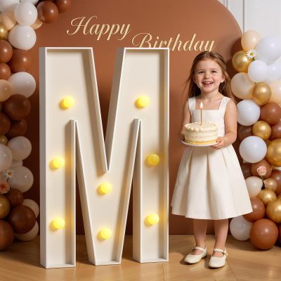 Tongjoy Marquee Letters 3 Feet Tall 3FT Large Light Up Letters M for Wedding Will You Marry Me Sign Happy Birthday Engagement Party Decorations Big Letterboard M