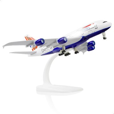 QIYUMOKE A380 British 1/300 Die-cast Metal Airplane Model Sky Jumbo a380