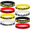 ATSMOICY 24PCS Monster Truck Rubber Bracelets Silicone Wristbands -Big Car Party Supplies Birthday Racing Baby Shower Party Favors view 4