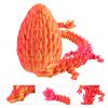 EXQDYNM 3D Printed Dragon Egg Toy 12" Crystal Articulated Dragon with Eyes Decor Collectible view 3