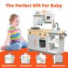 Adena Montessori Wooden Play Kitchen Set for Kids with Cooking Stove,Microwave, Oven, Sink, Storage Interesting Toys for 4-8 Years Old Toddlers view 2