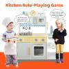 Adena Montessori Wooden Play Kitchen Set for Kids with Cooking Stove,Microwave, Oven, Sink, Storage Interesting Toys for 4-8 Years Old Toddlers view 3