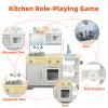 Adena Montessori Wooden Play Kitchen Set for Kids with Cooking Stove,Microwave, Oven, Sink, Storage Interesting Toys for 4-8 Years Old Toddlers view 4