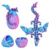 Mydhall 3D Printed Flying Dragon Egg with Articulated Dragon InsideToys&Gifts for Kids,Home Decor,Creative Ornaments,Birthday,Easter (Mysterious Purple) view 1