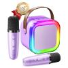 Kinglucky Mini Karaoke Machine for Kids, Top Birthday Gift Pick for Girls Ages 3, 4, 5, 6, 7, 8, 9, 10, 11, 12 Years Old, Kids' Personal Video Players Accessories with 2 Mics Valentine Kid Gift Purple view 1