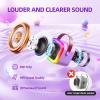 Kinglucky Mini Karaoke Machine for Kids, Top Birthday Gift Pick for Girls Ages 3, 4, 5, 6, 7, 8, 9, 10, 11, 12 Years Old, Kids' Personal Video Players Accessories with 2 Mics Valentine Kid Gift Purple view 2