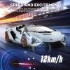 MIEBELY Lamborghini Remote Control Car, 1:16 Scale Lambo Toy Car 7.4V 500mAh Officially Licensed 12Km/h Rc Cars with Led Light 2.4Ghz Model Car for Adults Boys Girls Birthday Ideas Gift (Light Blue) view 4