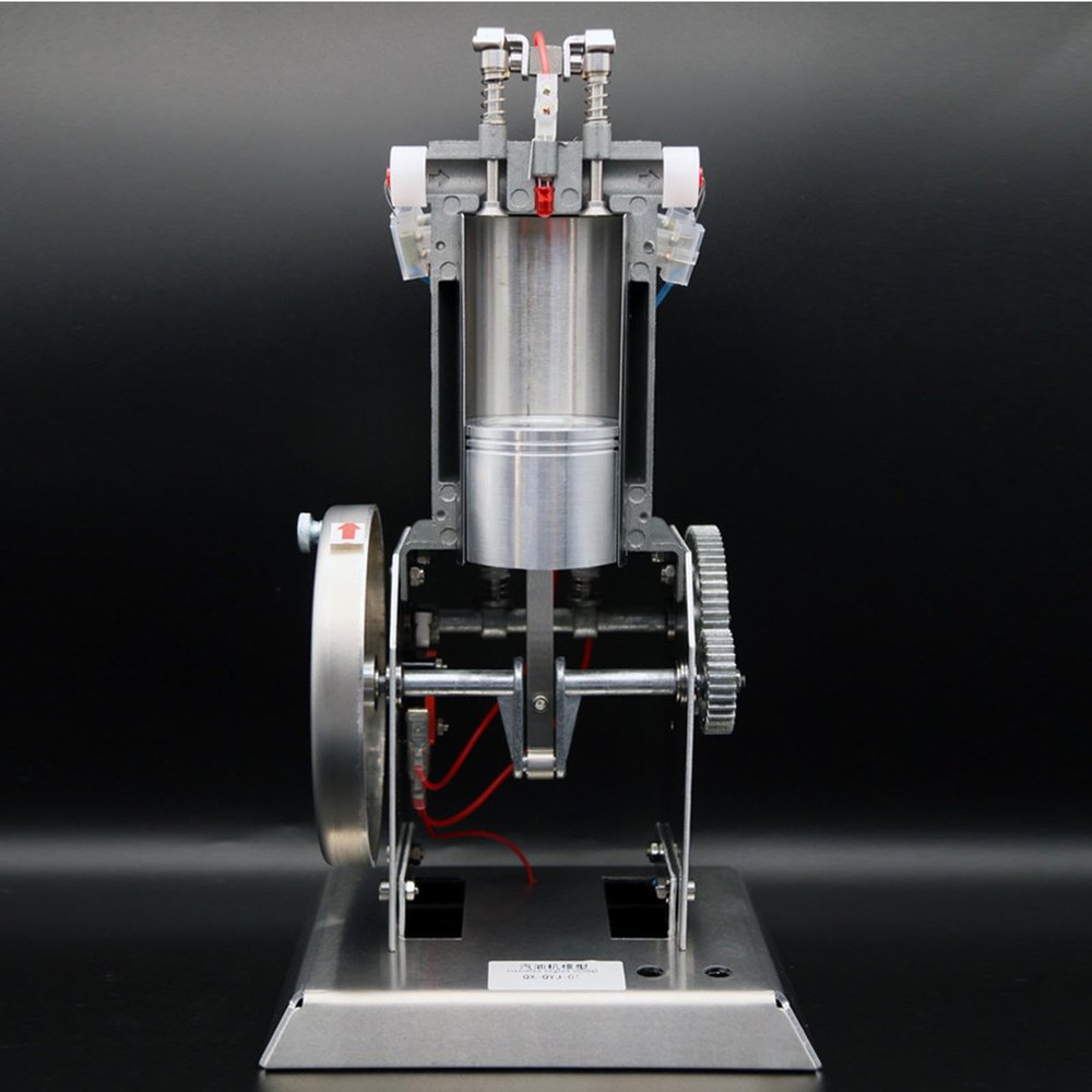 Full Metal 4 Stroke Combustion Engine Diesel Engine and Gasoline Engine Model, All-Metal Structure Physics Teaching Instrument for Adults and Educational Hobby Gift,Gasoline