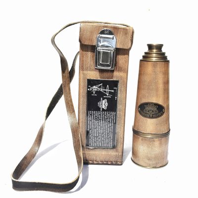 21" inch Vintage Brass Telescope Pirate Spyglass London 1917 Telescope with Leather Box Spyglass Vintage Telescope Brass Telescope Spyglass