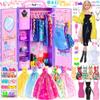 104 Piece Fashion Doll Wardrobe Playset with Poseable 11.5" Doll & 104 Accessories | ASTM-Certified Pretend Play Gift Set for Girls Ages 3+ (Purple) view 1