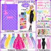 104 Piece Fashion Doll Wardrobe Playset with Poseable 11.5" Doll & 104 Accessories | ASTM-Certified Pretend Play Gift Set for Girls Ages 3+ (Purple) view 2