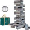 ApudArmis 60 PCS Giant Tumble Tower Stack to 5Ft, Pine Wooden Stacking Timber Game with 1 Dice Set - Classic Block Giant Outdoor Game for Teens Adults Family (Gray) view 1