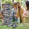 ApudArmis 60 PCS Giant Tumble Tower Stack to 5Ft, Pine Wooden Stacking Timber Game with 1 Dice Set - Classic Block Giant Outdoor Game for Teens Adults Family (Gray) view 2
