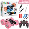 Remote Control Car, 2.4GHz RC Stunt Car, Double Sided 360 Rotating RC Cars with LED Headlight & LED Wheel, High Speed Off Road RC Crawler Xmas Gift for 3 4 5 6 7 8-12 Year Old Girls Toys (Pink) view 4