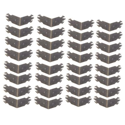 Gadpiparty 24pcs Retro Furniture Corner Hardwares Case Safety Cover Jewelry Case Guard Corner Wall Protectors DIY Decorative Guards