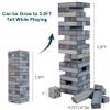 ApudArmis 54 PCS Tumble Timber Set Up to 3.2FT, Pine Wooden Tumble Tower Game with Dice and Scoreboard Set - Classic Block Stacking Board Game for Adults Teenagers (Gray) view 3