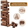 ApudArmis 54 PCS Tumble Timber Set Up to 3.2FT, Pine Wooden Tumble Tower Game with Dice and Scoreboard Set - Classic Block Stacking Board Game for Adults Teenagers (Brown) view 4