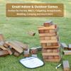 ApudArmis 60 PCS Giant Tumble Tower Stack to 5Ft, Pine Wooden Stacking Timber Game with 1 Dice Set - Classic Block Giant Outdoor Game for Adults Family (Brown) view 2