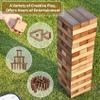 ApudArmis 60 PCS Giant Tumble Tower Stack to 5Ft, Pine Wooden Stacking Timber Game with 1 Dice Set - Classic Block Giant Outdoor Game for Adults Family (Brown) view 3