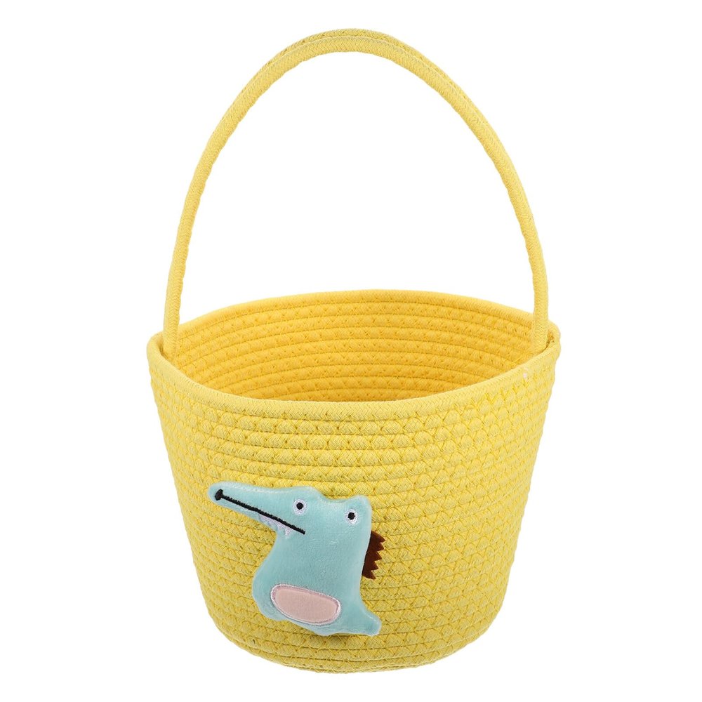 Abaodam Boys and Girls Woven Basket for Candy Storage Cute Tiny Basket for Showers Birthdays Weddings Yellow