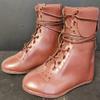 Mdhel Handmade Brown Leather Medieval Boots, Lace-Up Renaissance Footwear for Cosplay & Historical Reenactment (US 10) view 2