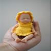 4.5 inch Miniature Sleeping Full Silicone Mini Baby Dolls with Feeding Accessory Lifelike Baby Doll Soft Realistic Baby Doll for Christmas New Year GiftGirl view 1