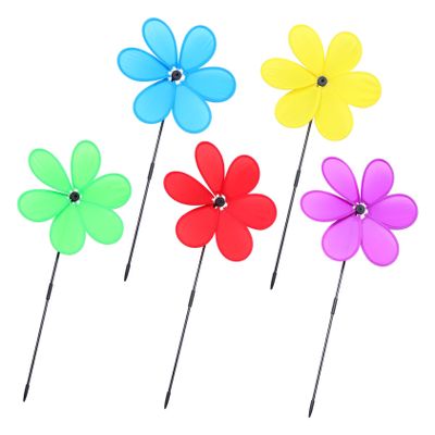 5pcs Wind Outdoor Pinwheels for Garden Decor Boy Girl Toys Lawn Decoration Eye-catching Ornaments and Boy Girl-Friendly Design
