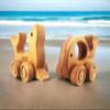 Personalized Wooden Animal Toys, Customized Wooden Animal Push Toy With Wheels for Baby, Montessori Wood Animal Sensory Toys Skill And Motor Development, Wooden Cars For Toddlers, Nursery Decor view 2