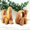 Personalized Wooden Animal Toys, Customized Wooden Animal Push Toy With Wheels for Baby, Montessori Wood Animal Sensory Toys Skill And Motor Development, Wooden Cars For Toddlers, Nursery Decor view 4