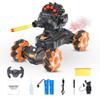 BOKSIYUR Rc Car Shoot SoftBullet,Fits for Nerf, Remote Control Hand Gesture Stunt Drift Truck, 360Rotating Battle Tanks with Soft Bullets Water Bomb, Spray, Music, Led, Toy GiftsOrange view 1