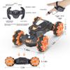 BOKSIYUR Rc Car Shoot SoftBullet,Fits for Nerf, Remote Control Hand Gesture Stunt Drift Truck, 360Rotating Battle Tanks with Soft Bullets Water Bomb, Spray, Music, Led, Toy GiftsOrange view 2