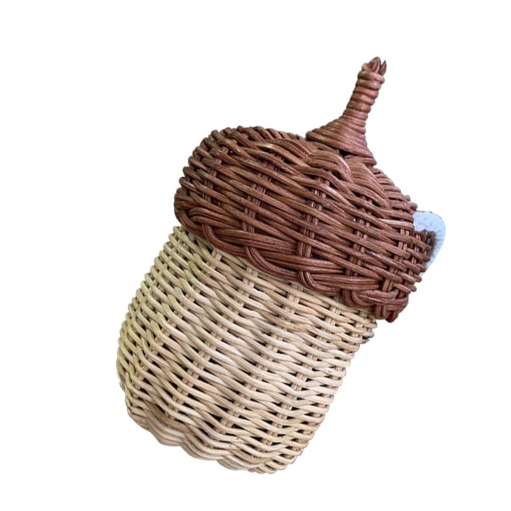 Zerodeko Boys and Girls Rattan Purse Small Bag Creative Basket Shaped Mini Pouch Storage Bag Photo Prop for Boys and Girls