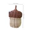 Zerodeko Boys and Girls Rattan Purse Small Bag Creative Basket Shaped Mini Pouch Storage Bag Photo Prop for Boys and Girls view 2