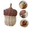 Zerodeko Boys and Girls Rattan Purse Small Bag Creative Basket Shaped Mini Pouch Storage Bag Photo Prop for Boys and Girls view 4