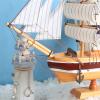 HYTTER Sailboat Model Wooden Handmade Desktop Carving Decoration 50CM Finished Red Crafts for Decorative Gifts Home Children's Room view 3