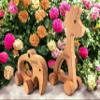 Personalized Wooden Safari Animal Toys Elephant Giraffe for 2 Year Old Birthday Gift, Customized Animal Push Toy With Wheels for Baby, Montessori Wood Animal Sensory Toys Skill And Motor Development view 3