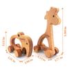 Personalized Wooden Safari Animal Toys Elephant Giraffe for 2 Year Old Birthday Gift, Customized Animal Push Toy With Wheels for Baby, Montessori Wood Animal Sensory Toys Skill And Motor Development view 4