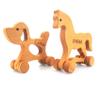 Personalized Set of 2 Wooden Animal Push Toys Gift for Kids, Customizable Puppy Dog & Horse Toy Birthday Gifts for Toddlers, Montessori Wood Animal Sensory Toys Skill And Motor Development, Push Toy view 1